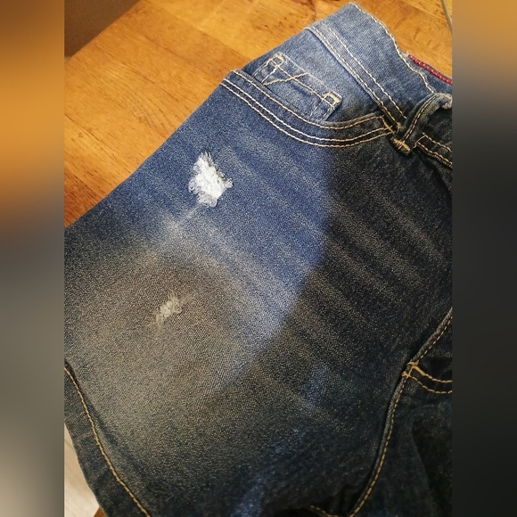 Jordache Blue Denim Kids Shorts with Star Sequined Patch Size 16 - Picture 5 of 8